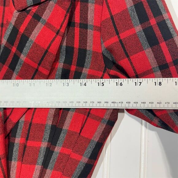 VTG La Belle Red Plaid Blazer Dress S Double Breasted 80s Mob Wife Preppy Grunge - Picture 5 of 11